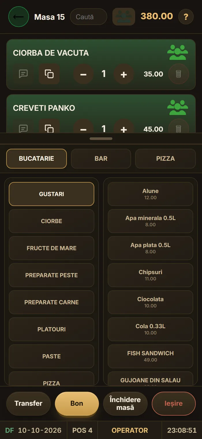 Comanda pe telefon